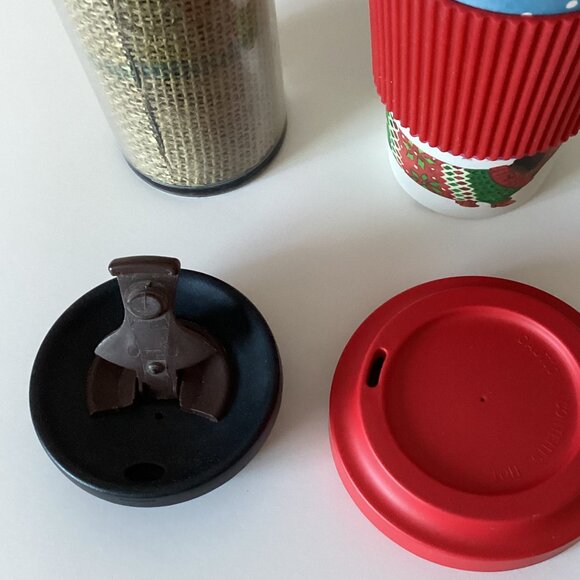 4 Starbucks Travel On-The-Go Mugs Water Tumblers Coffee Tea Hot Cold Drinks - Picture 4 of 9